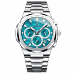 Men's Watch — The Solstice - Silver Strap | Cyan Dial | Silver Case - Rully Official