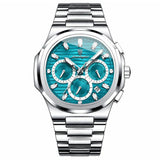 Men's Watch — The Solstice - Silver Strap | Cyan Dial | Silver Case - Rully Official