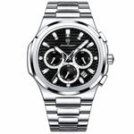 Men's Watch — The Solstice - Silver Strap | Black Dial | Silver Case - Rully Official