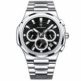 Men's Watch — The Solstice - Silver Strap | Black Dial | Silver Case - Rully Official