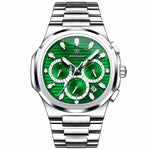 Men's Watch — The Solstice - Silver Strap | Green Dial | Silver Case - Rully Official
