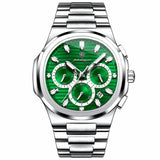 Men's Watch — The Solstice - Silver Strap | Green Dial | Silver Case - Rully Official