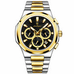 Men's Watch — The Solstice - Silver/Gold Strap | Black Dial | Gold Case - Rully Official