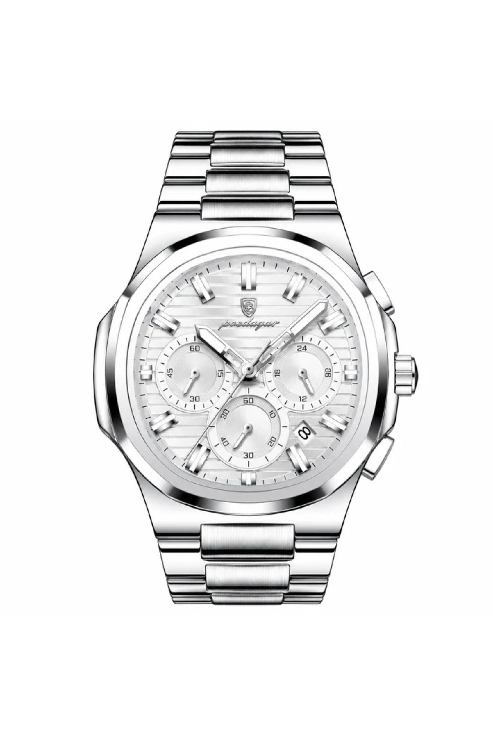Men's Watch — The Solstice - Silver Strap | White Dial | Silver Case - Rully Official