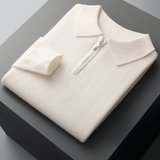 Men’s Merino Wool Long Sleeve Half Zip Polo