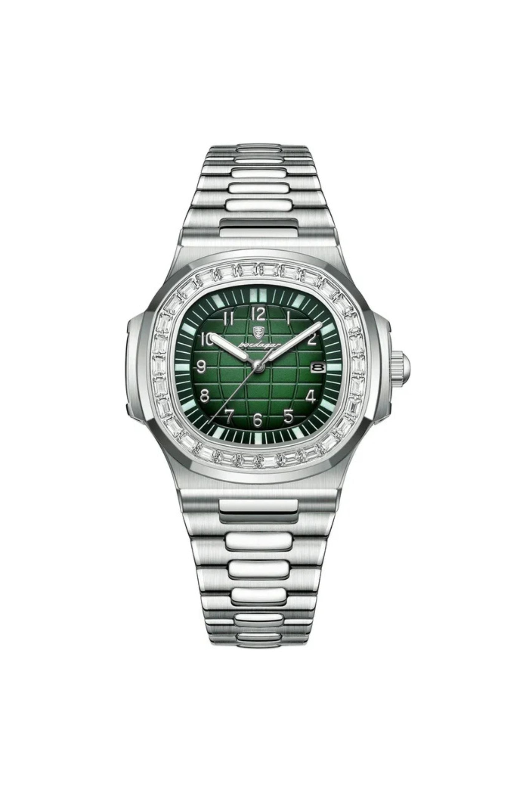 Men's Watch — The Glacier - Silver Strap | Emerald Dial - Rully Official