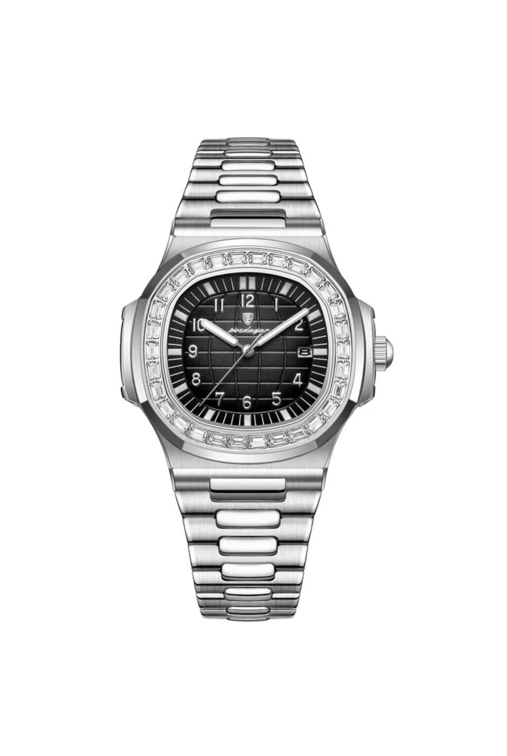Men's Watch — The Glacier - Silver Strap | Black Dial - Rully Official