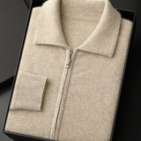Men’s Cashmere Full Zip Polo Cardigan