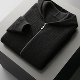 Men's Extra-Fine Merino Wool Ribbed Zip Hoodie