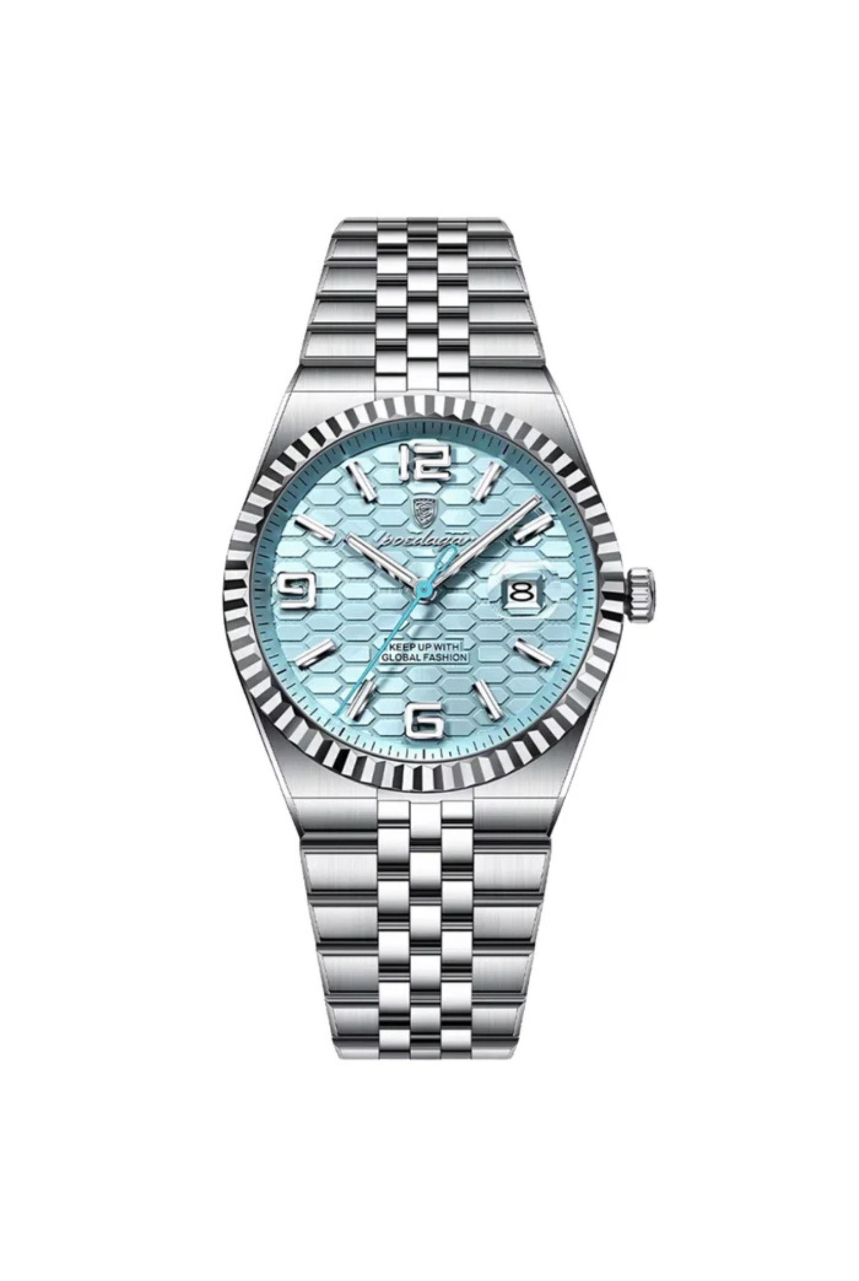 Men's Watch — The Sterling - Silver Strap | Ice Blue Dial | Silver Case - Rully Official