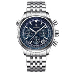 Men's Watch — The Meridian - Silver Strap | Blue Dial | Silver Case - Rully Official