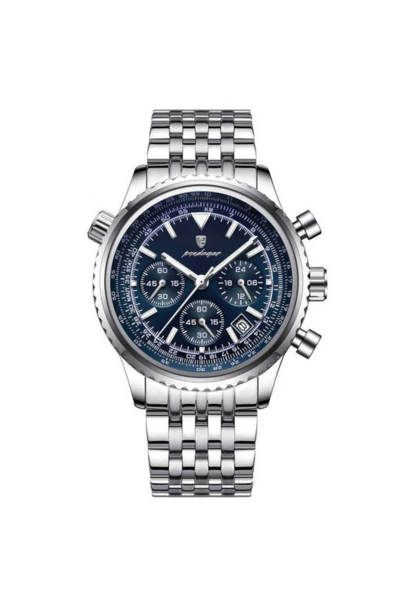 Men's Watch — The Meridian - Silver Strap | Blue Dial | Silver Case - Rully Official