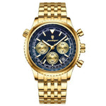 Men's Watch — The Meridian - Gold Strap | Blue/Gold Dial | Gold Case - Rully Official