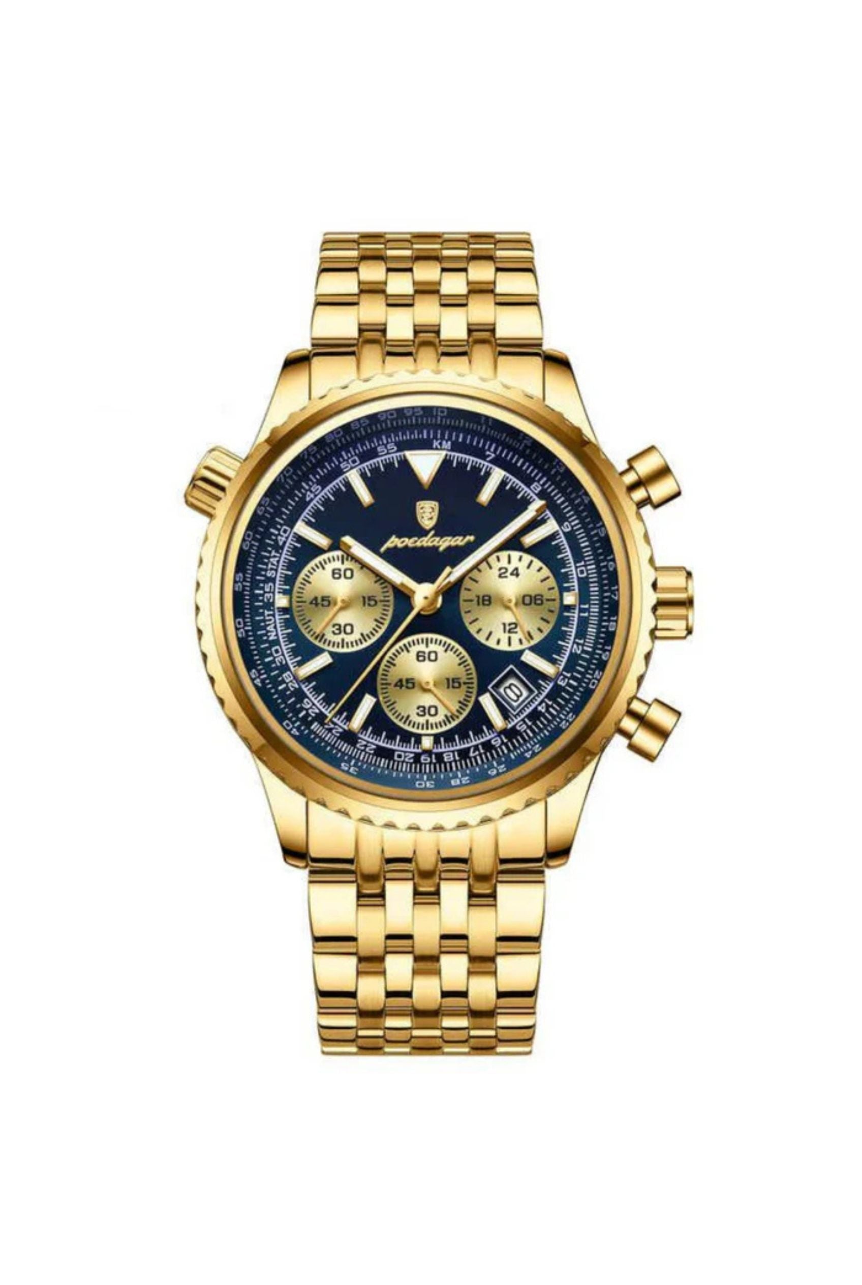 Men's Watch — The Meridian - Gold Strap | Blue/Gold Dial | Gold Case - Rully Official