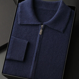 Men’s Cashmere Full Zip Polo Cardigan
