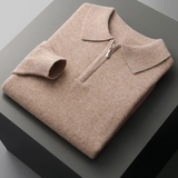 Men’s Merino Wool Long Sleeve Half Zip Polo