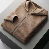 Men's Extra-Fine Merino Wool Ribbed Zip Hoodie