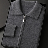 Men’s Cashmere Full Zip Polo Cardigan