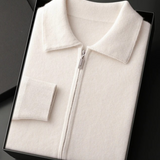 Men’s Cashmere Full Zip Polo Cardigan