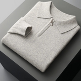 Men’s Merino Wool Long Sleeve Half Zip Polo