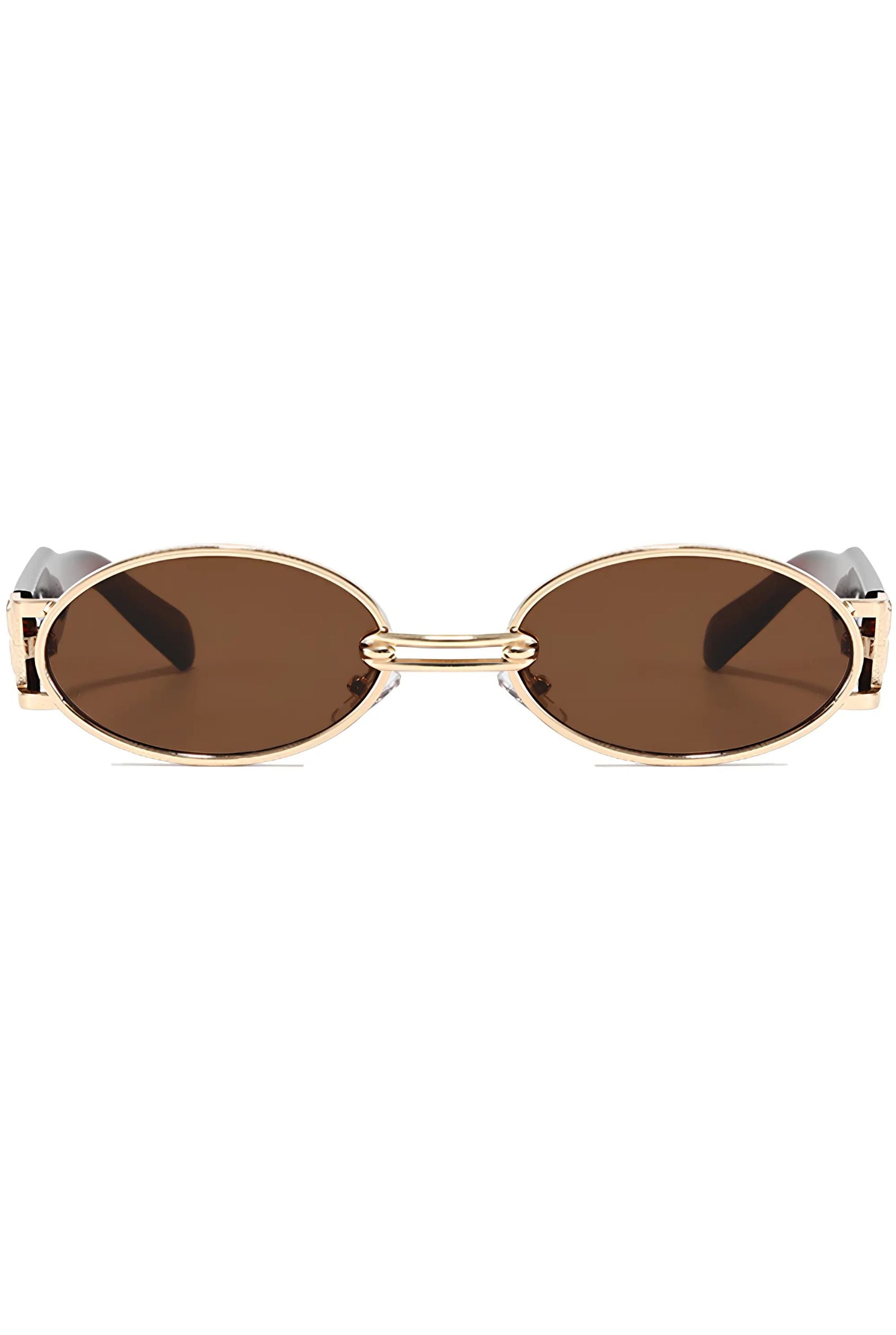 Men’s Sunglasses — Manhattan - Gold Front | Brown Temples | Brown Lens - Rully Official