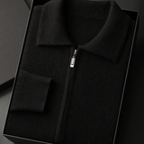 Men’s Cashmere Full Zip Polo Cardigan