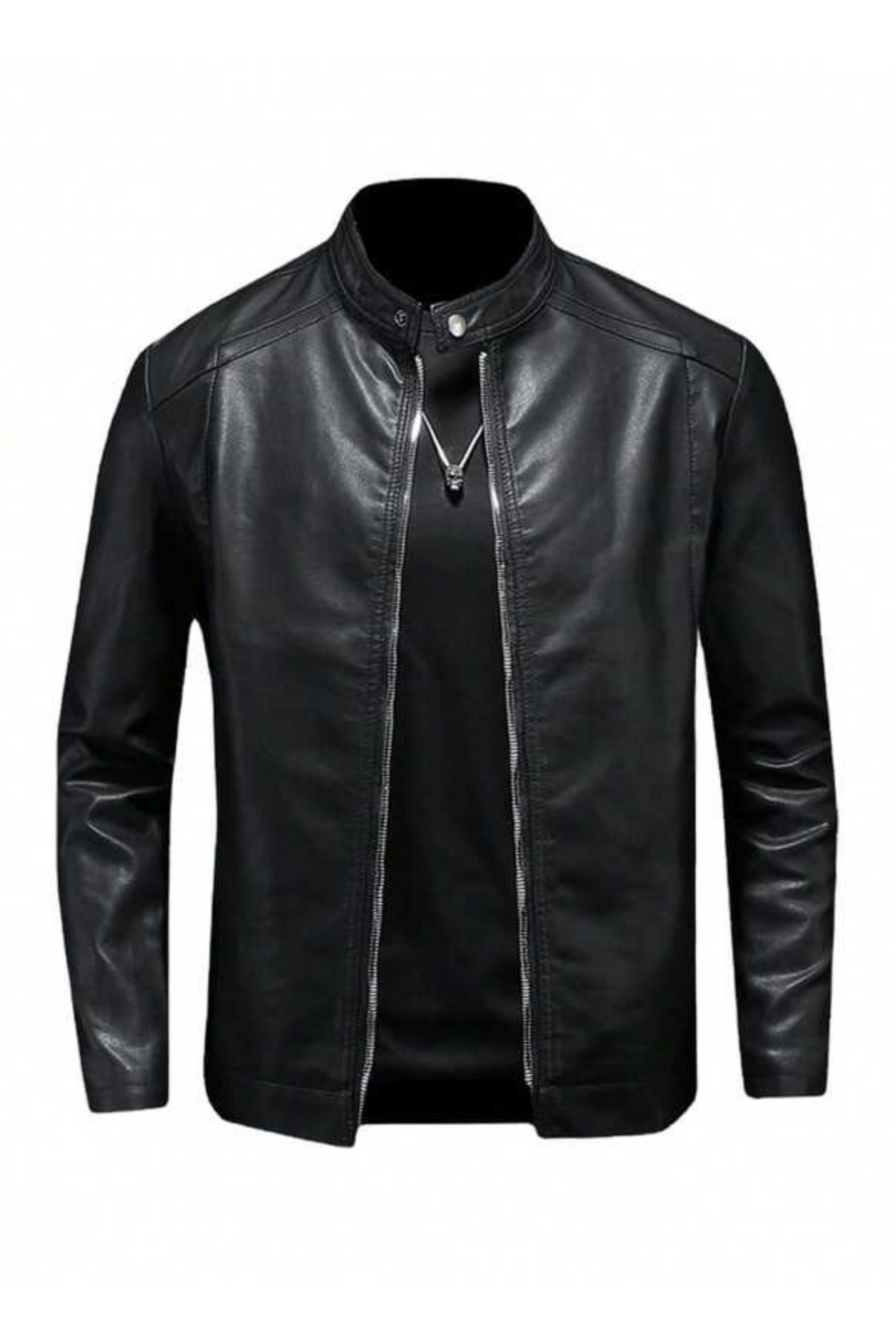 Men's Faux Leather Biker Jacket