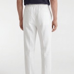 Men’s Linen Drawstring Trousers - White - Rully Official
