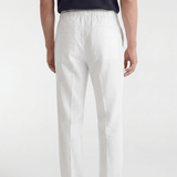 Men’s Linen Drawstring Trousers - White - Rully Official