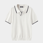 Men's Contrast Trim Knit Polo - White - Rully Official