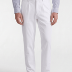 Men’s Pleated Tailored Trousers - White - Rully Official