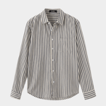 Men’s Striped Cotton Shirt - Navy/White - Rully Official