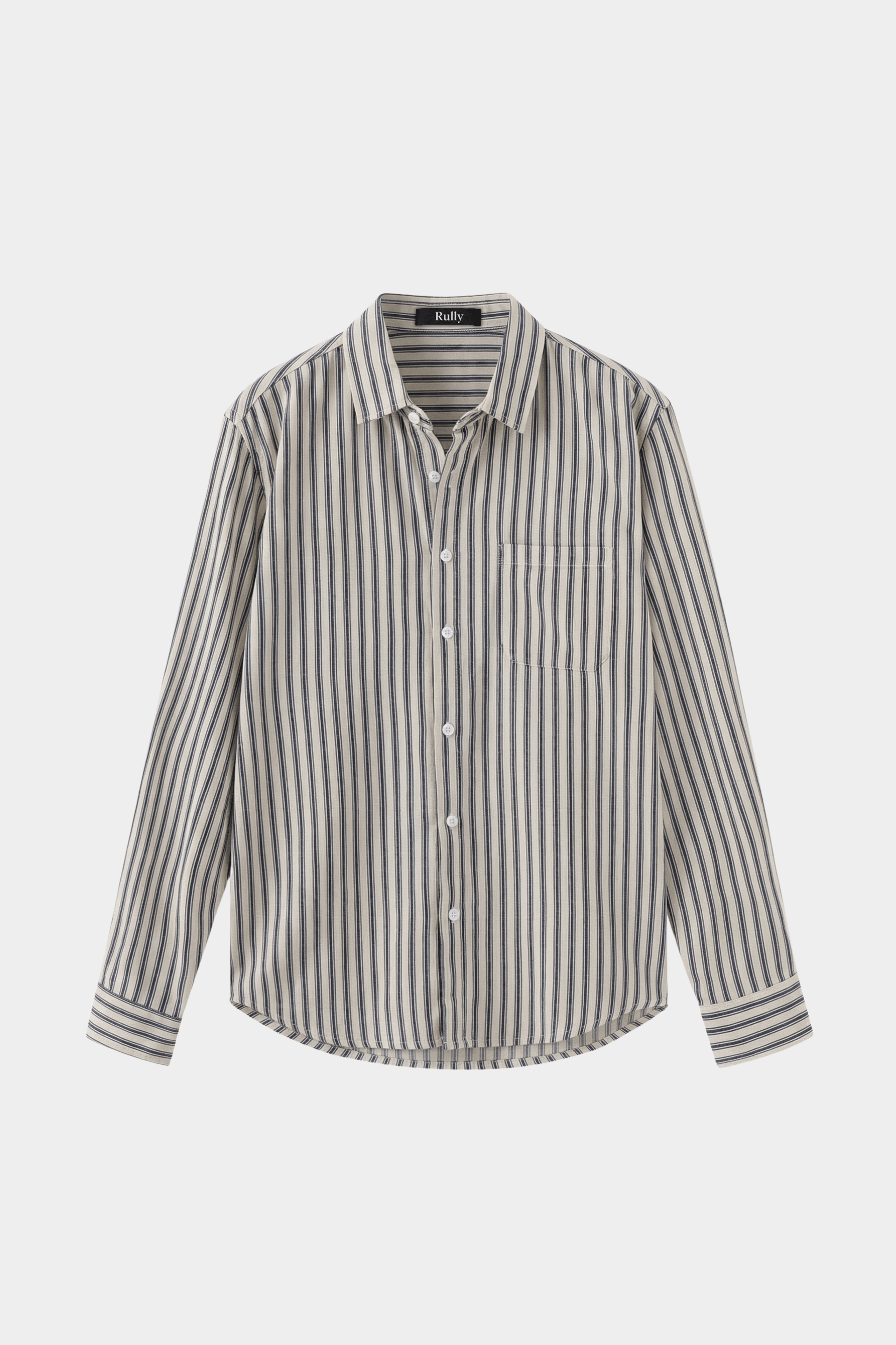 Men’s Striped Cotton Shirt - Navy/White - Rully Official