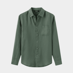 Men’s Lightweight Linen Shirt - Olive - Rully Official