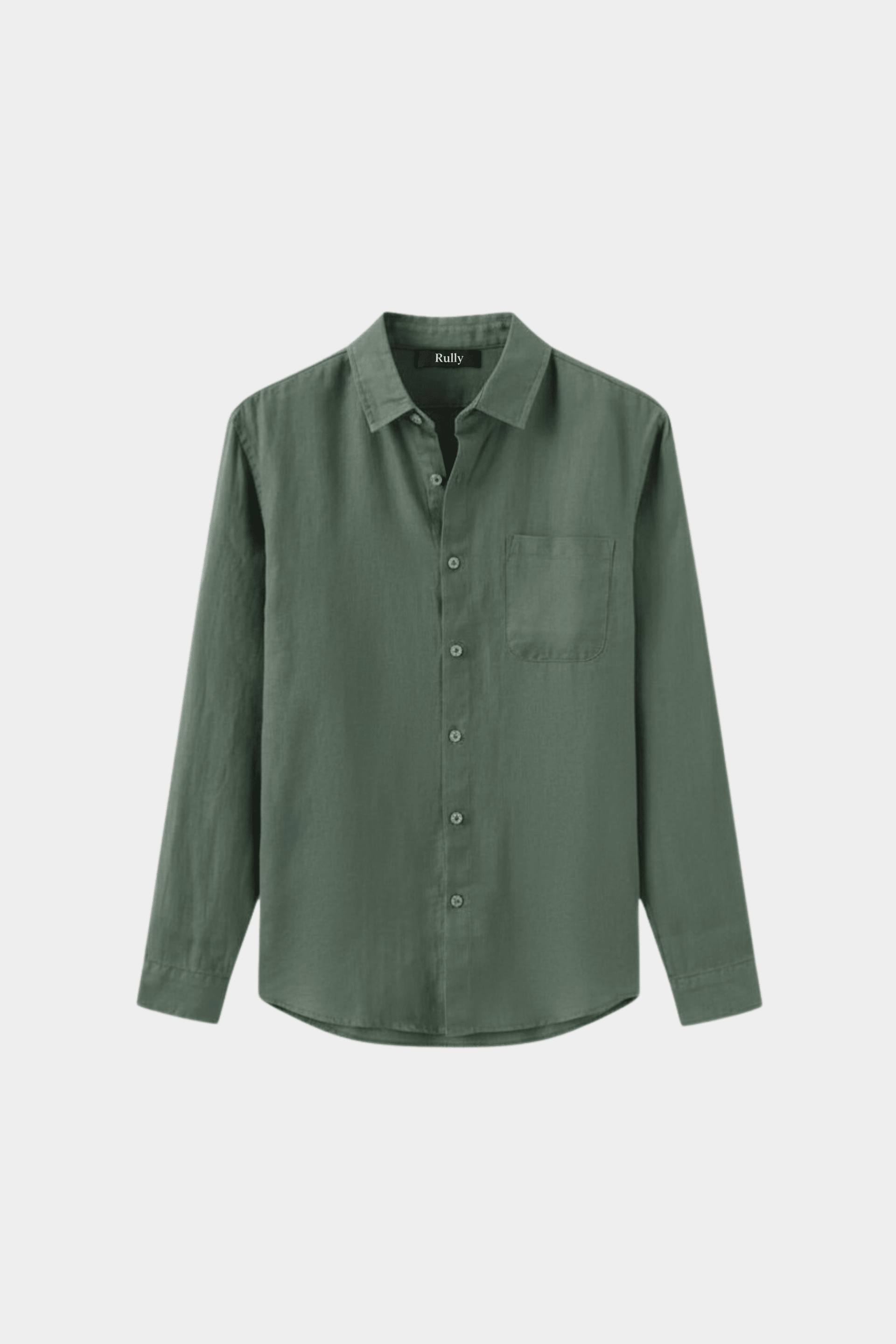 Men’s Lightweight Linen Shirt - Olive - Rully Official
