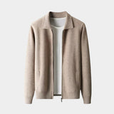 Men's Extra-Fine Merino Wool Zip Polo Cardigan