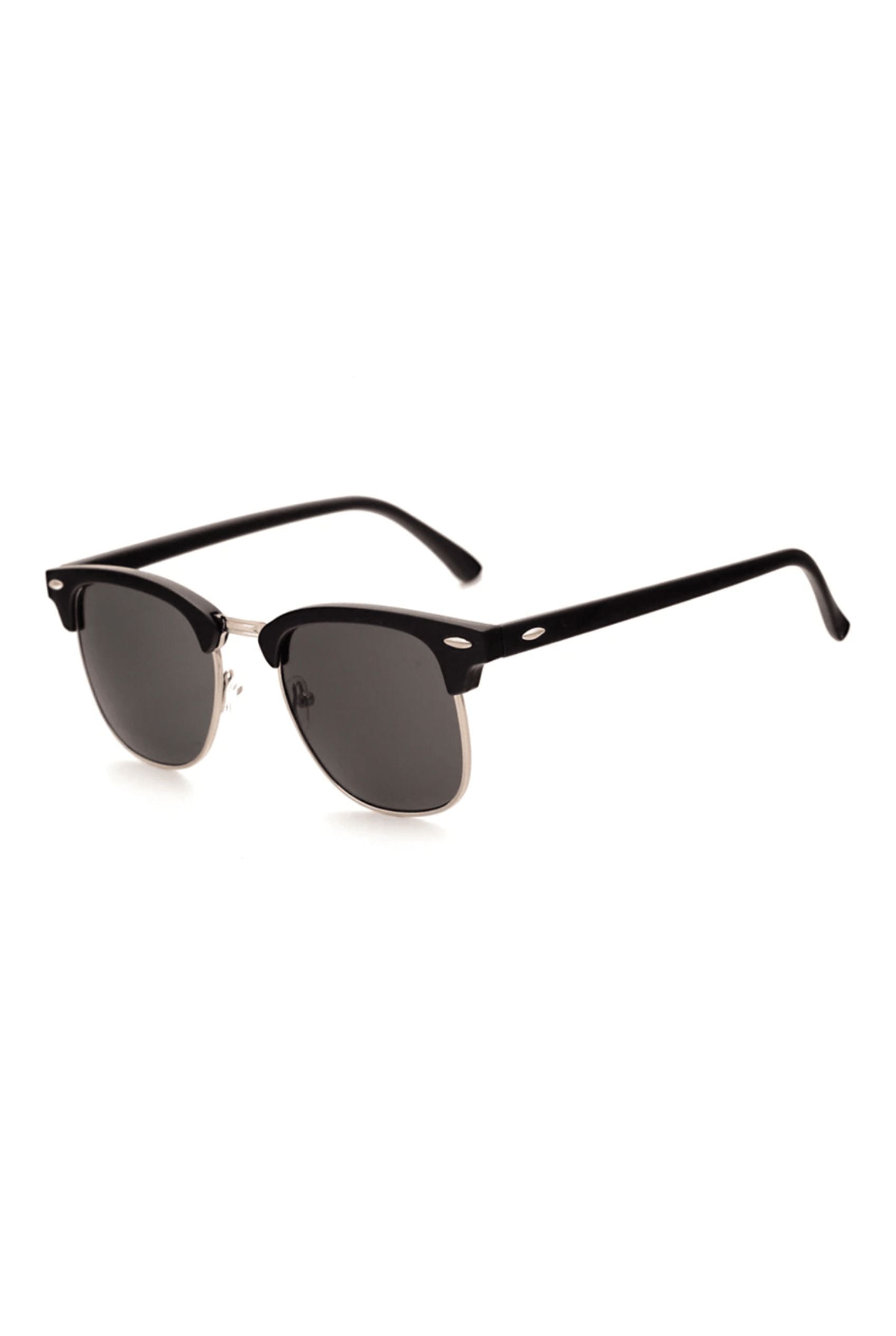 Men’s Sunglasses — Montpellier - Black Frame | Gold Lower Rim | Dark Grey Lens - Rully Official