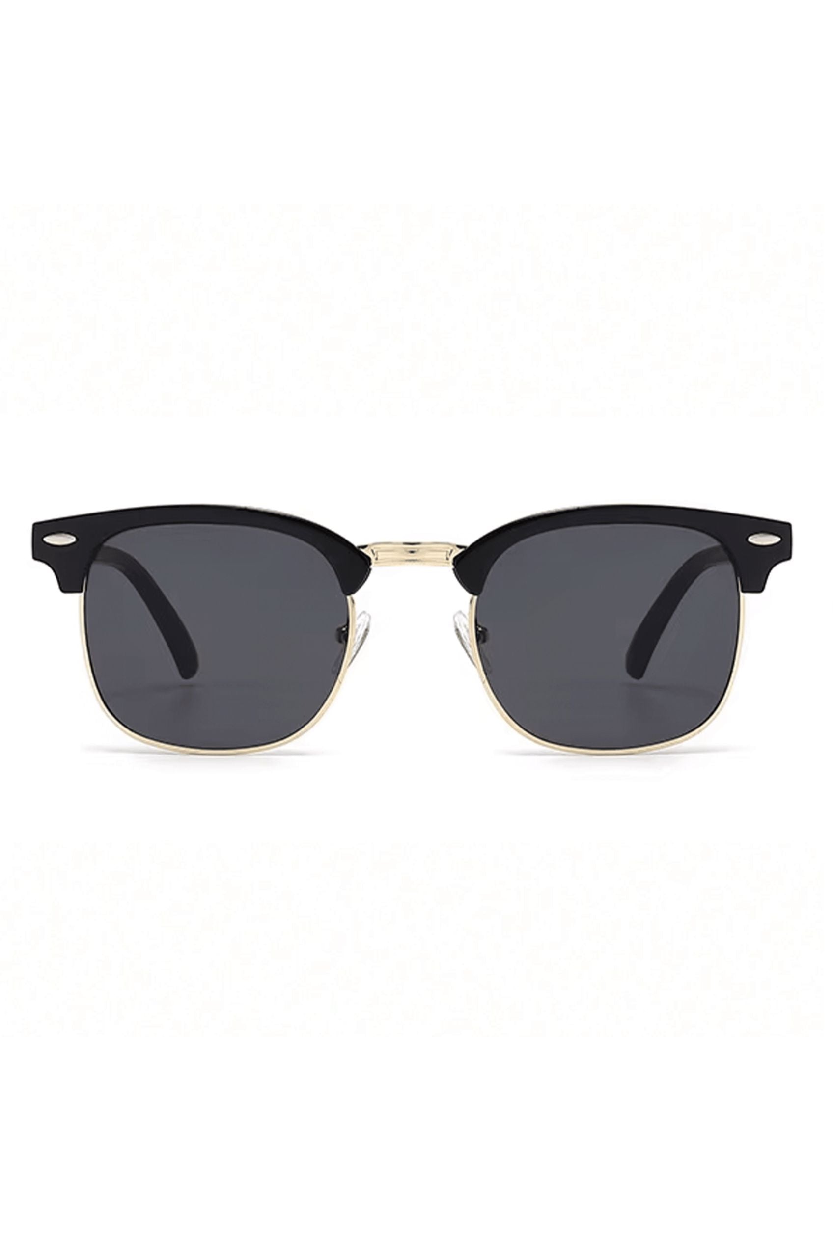 Men’s Sunglasses — Montpellier - Black Frame | Gold Lower Rim | Dark Grey Lens - Rully Official