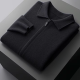 Men's Extra-Fine Merino Wool Zip Polo Cardigan