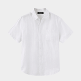 Men’s Short Sleeve Linen Shirt - White - Rully Official