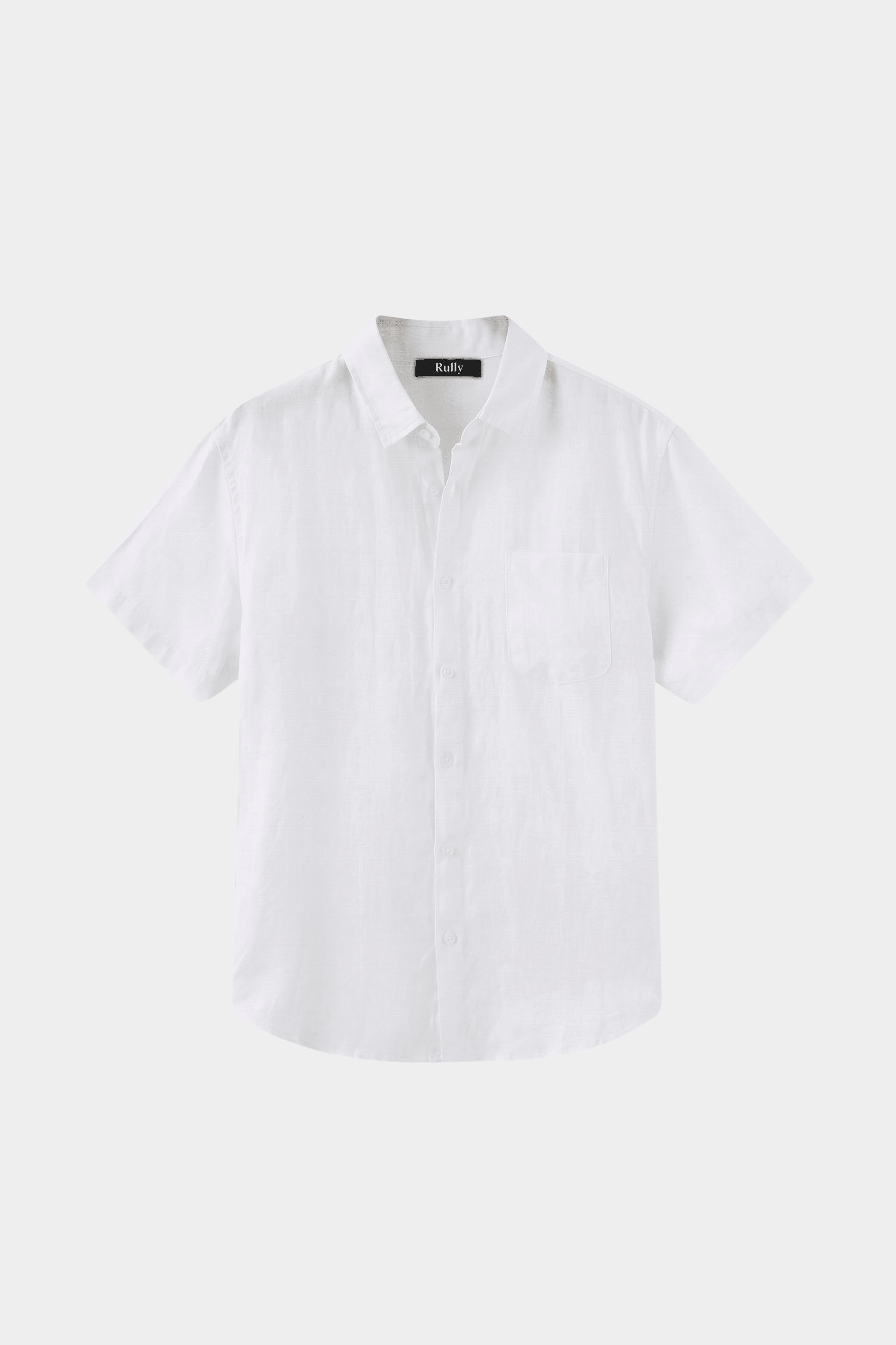 Men’s Short Sleeve Linen Shirt - White - Rully Official