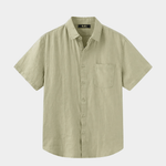 Men’s Short Sleeve Linen Shirt - Mint Green - Rully Official