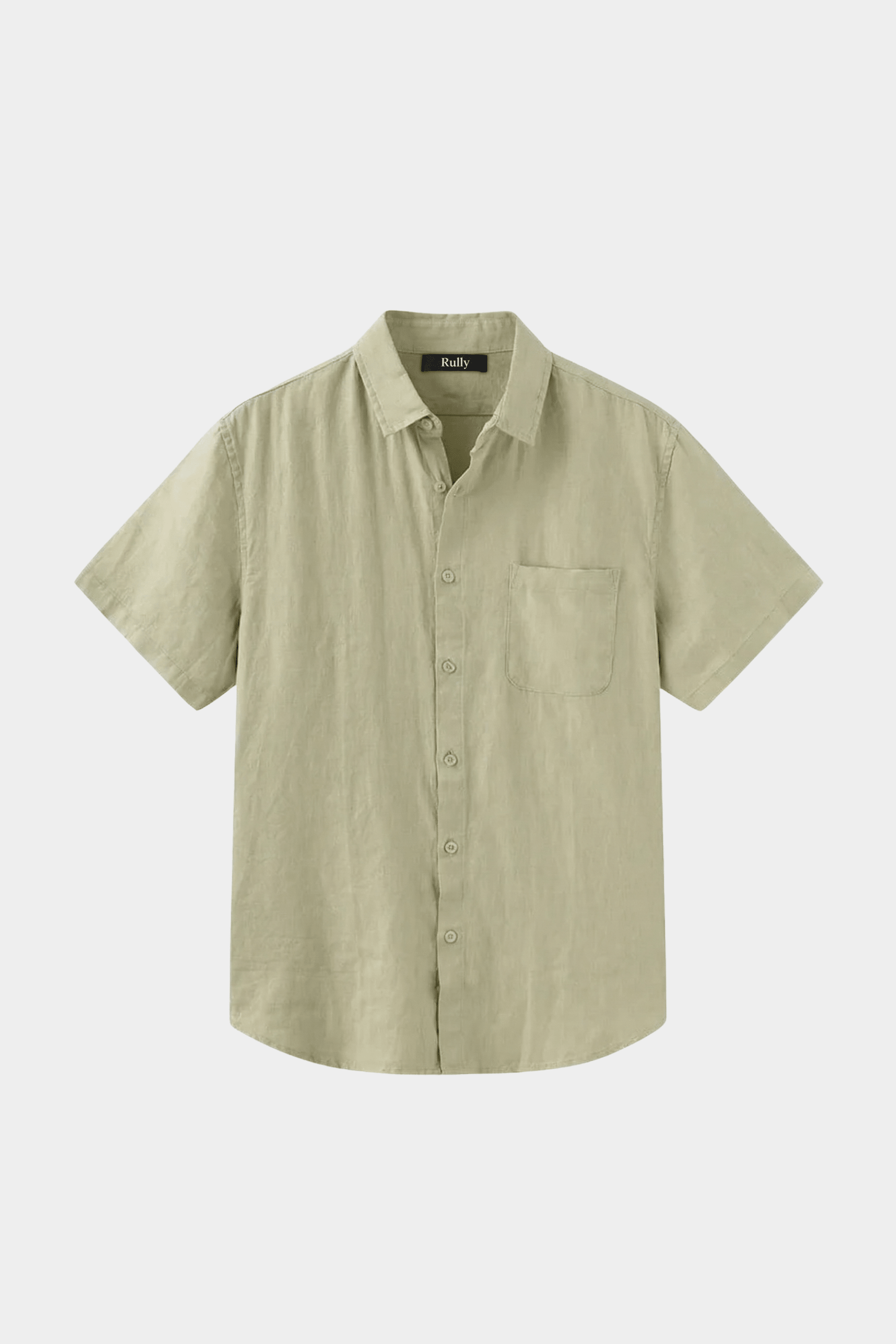 Men’s Short Sleeve Linen Shirt - Mint Green - Rully Official