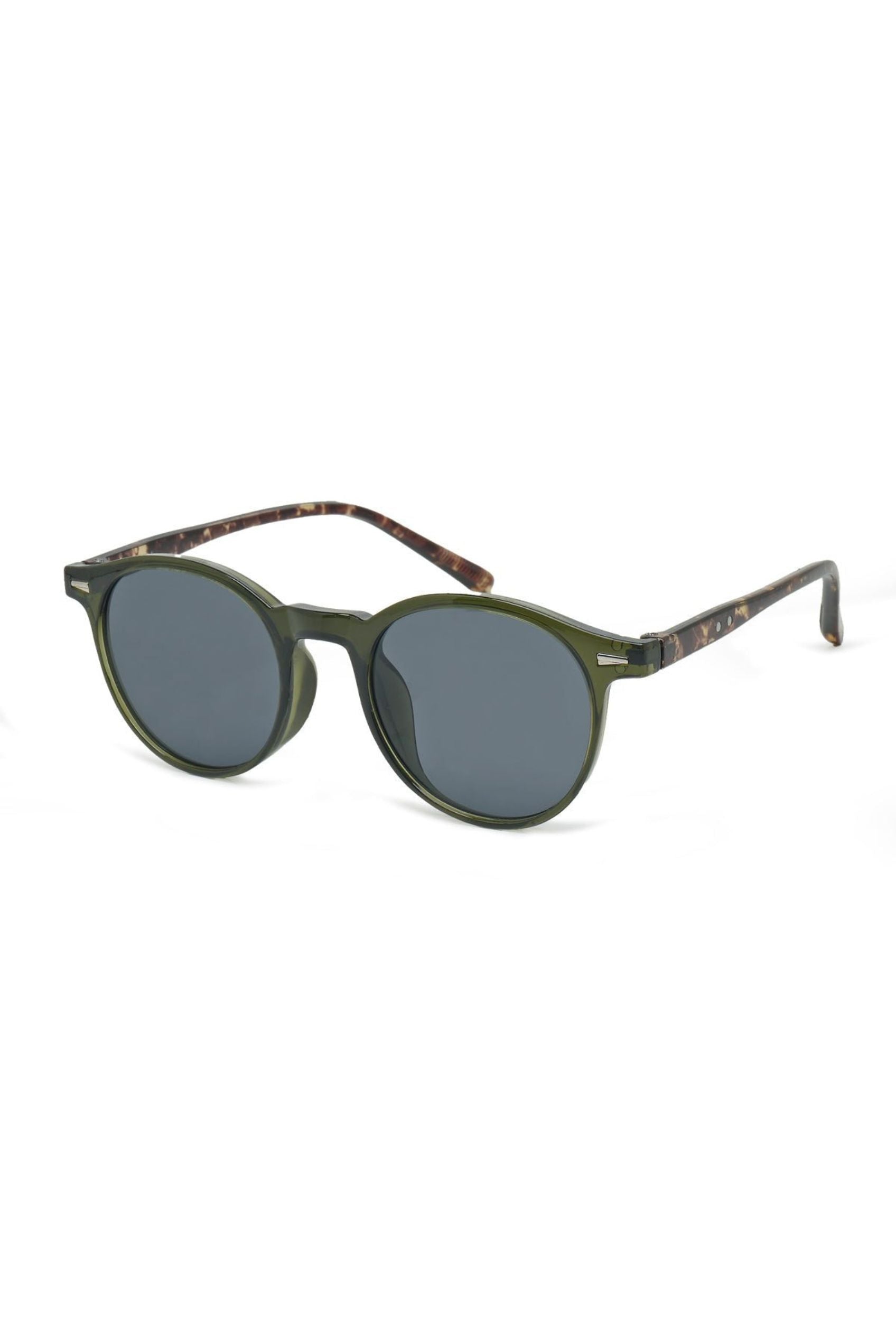 Men’s Sunglasses — Kyoto - Dark Olive Front | Tortoise Temples | Dark Grey Lens - Rully Official