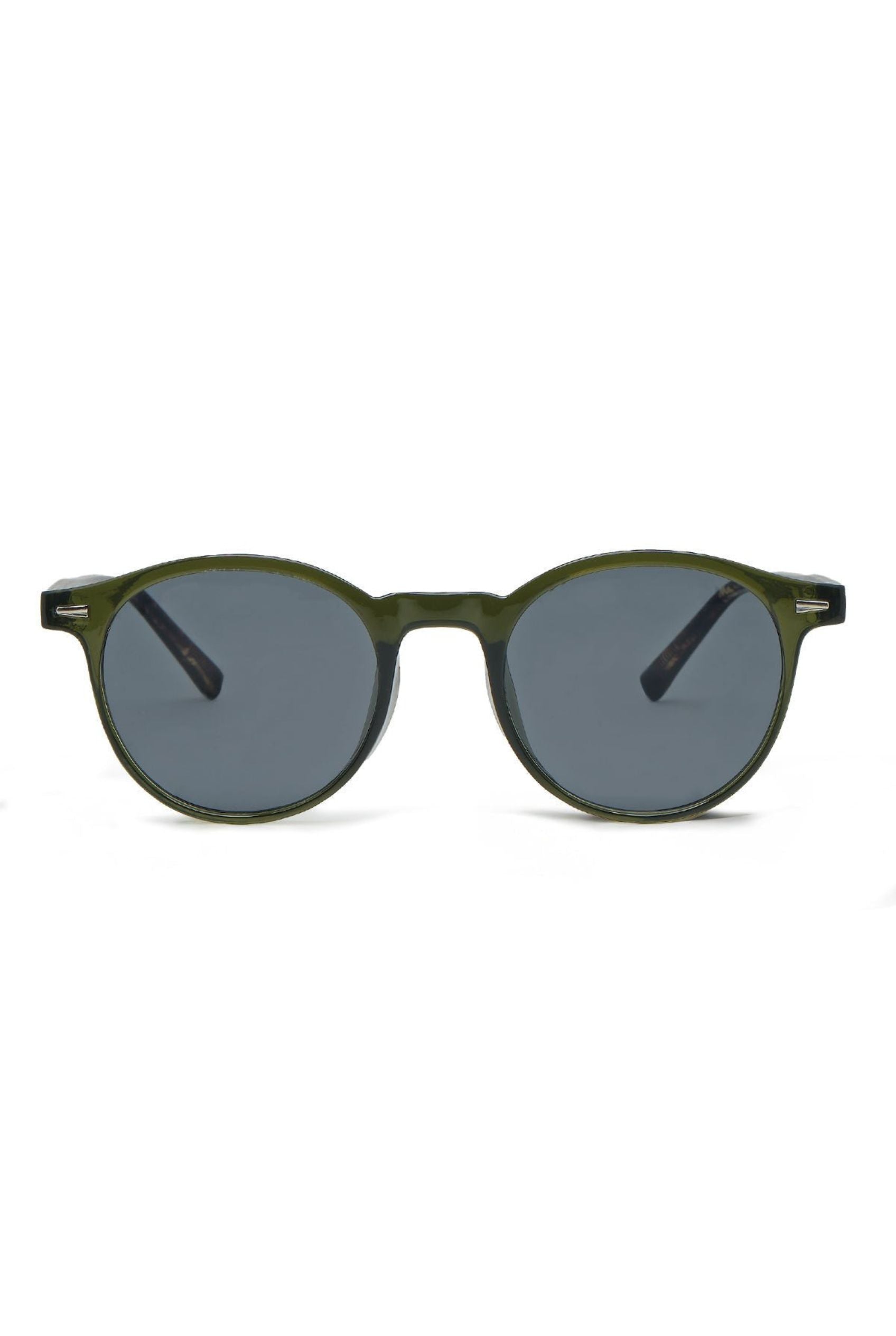 Men’s Sunglasses — Kyoto - Dark Olive Front | Tortoise Temples | Dark Grey Lens - Rully Official