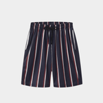 Men's Striped Swim Shorts - Navy / Burgundy - Rully Official