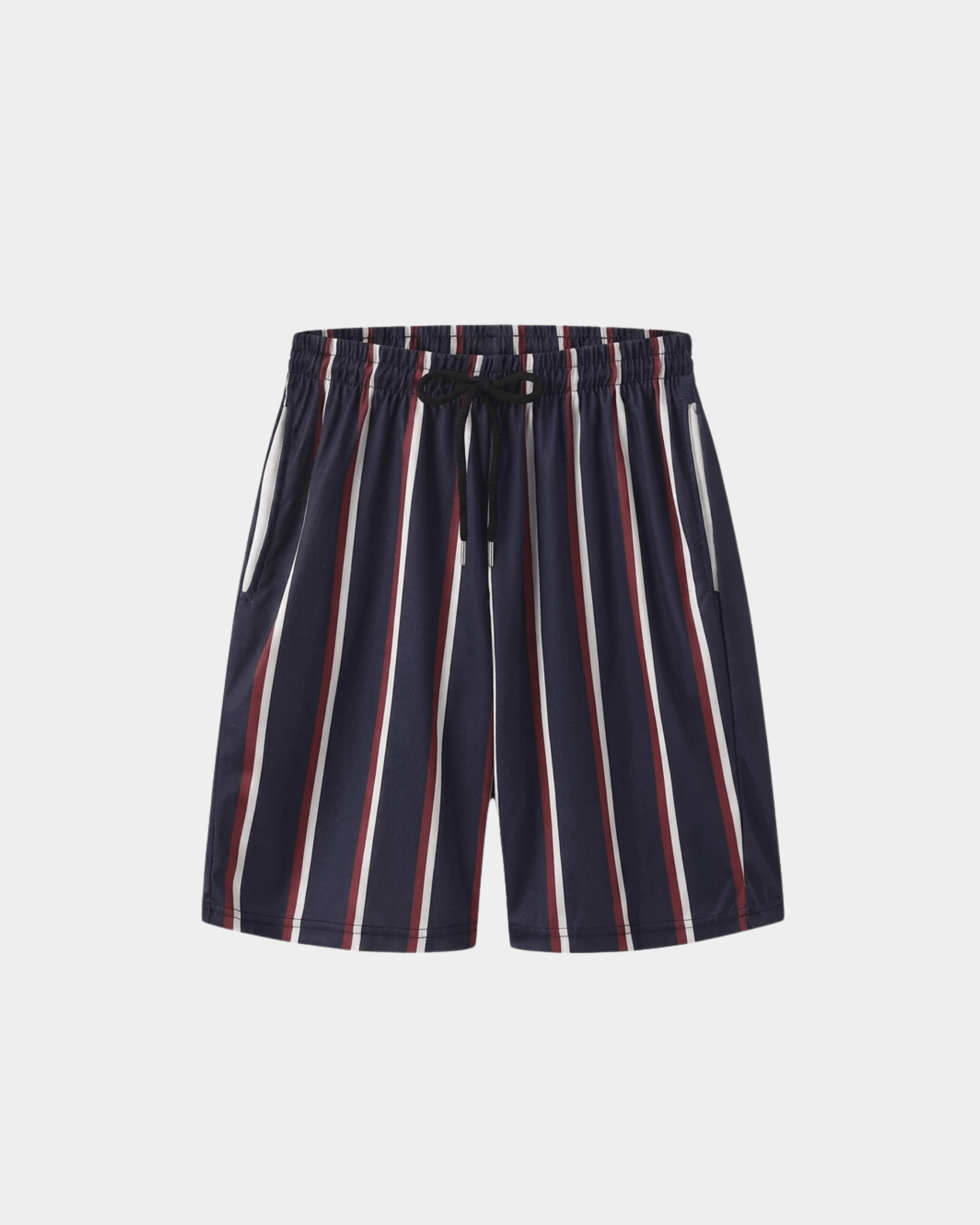 Men's Striped Swim Shorts - Navy / Burgundy - Rully Official