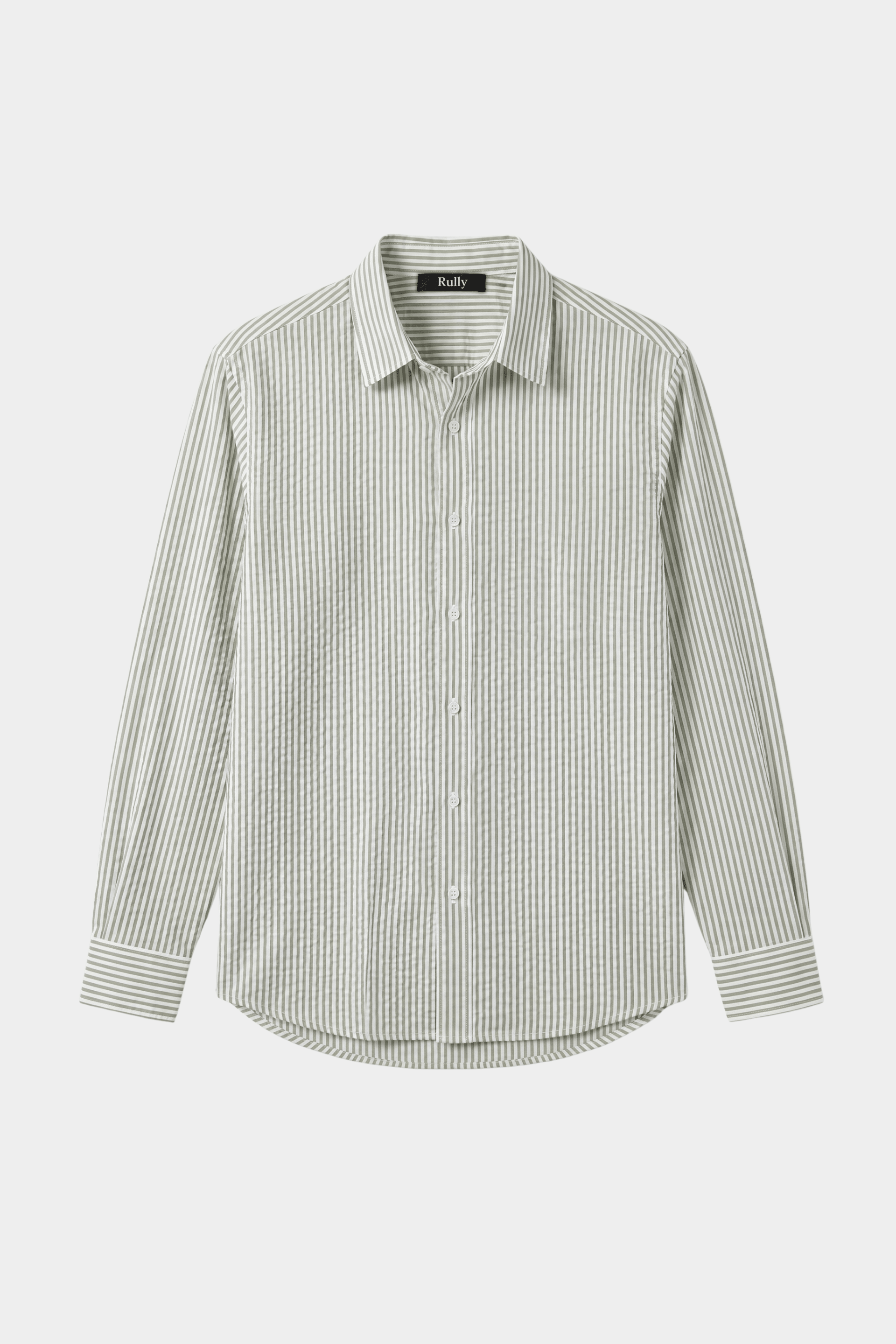 Men’s Lightweight Striped Shirt - Sage/White - Rully Official
