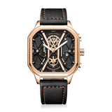 Men’s Watch — Modern Crafter - Black Strap | Gold Accents | Gold Case - Rully Official