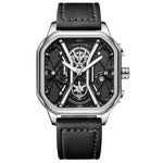Men’s Watch — Modern Crafter - Black Strap | Silver Accents | Silver Case - Rully Official